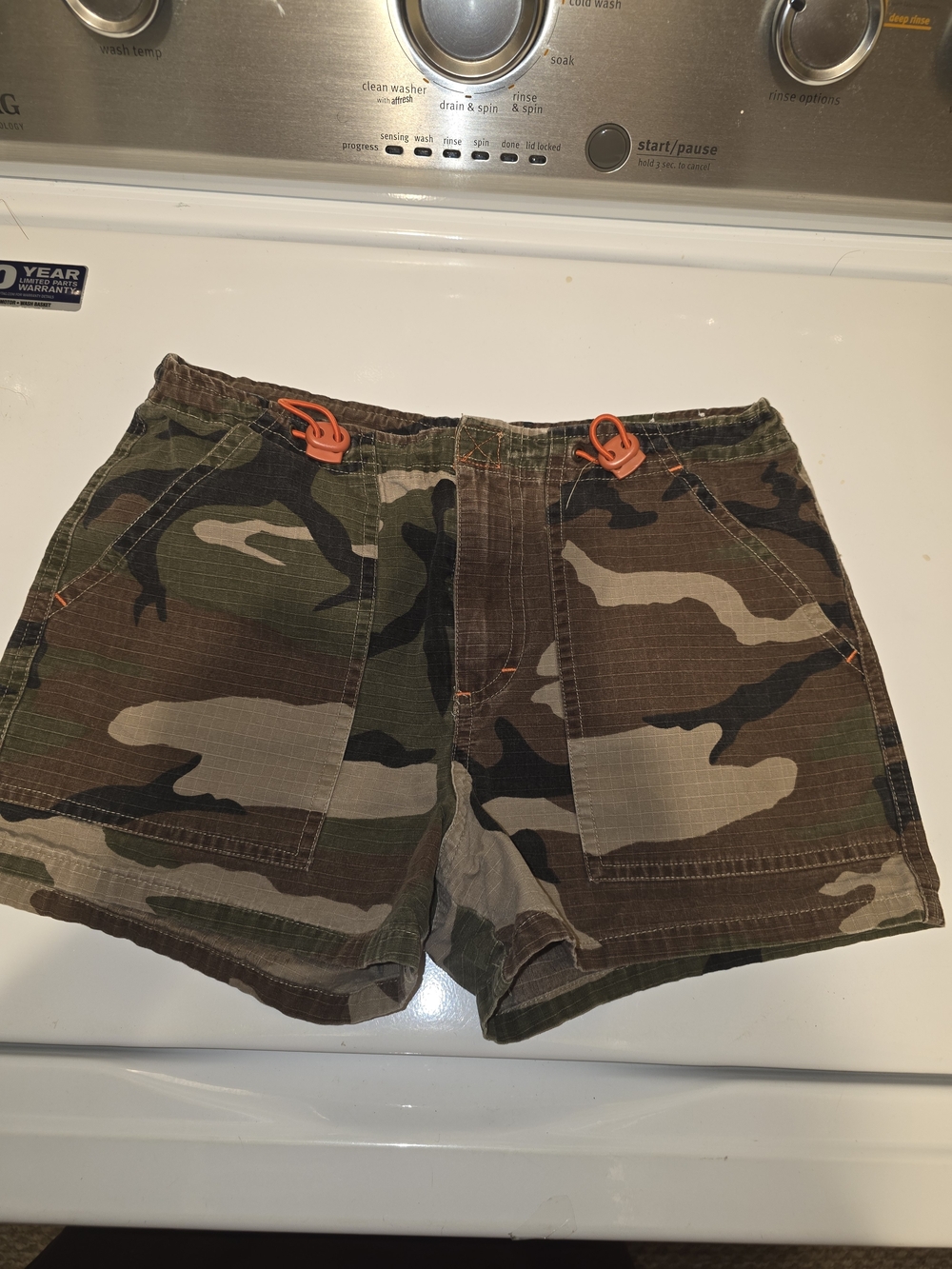 Mudd Girls Camo Shorts with Orange Drawcords